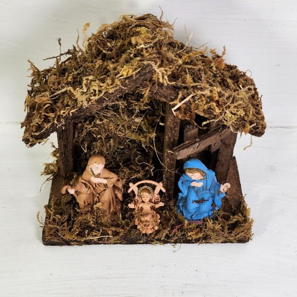 Nativity Set Christmas Manger Creche 6.5" Mary Joseph Jesus made in Italy - Picture 7 of 9